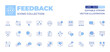 © Blockfine - Feedback icons collection. Line Duotone style, editable stroke. customer behavior, feedback, rating, testing, shift, negative review, star, like, checklist, review, email, good feedback