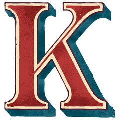 Poster - Vintage K alphabet png font