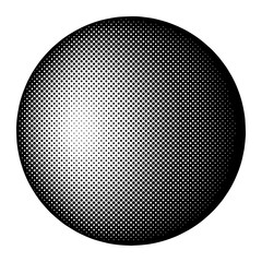 Poster - Png black round halftone gradient element, transparent background