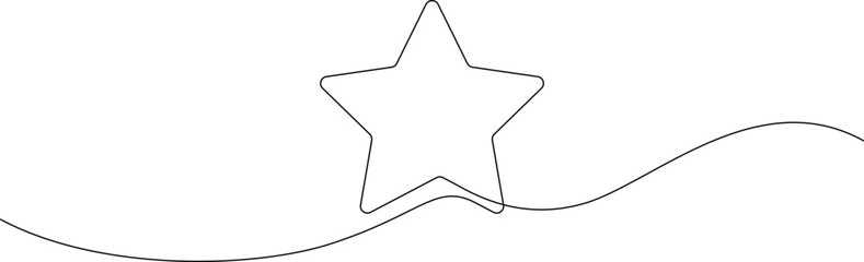 Wall Mural - hand drawn doodle star in continuous line art style. single line vector illustration, editable strok
