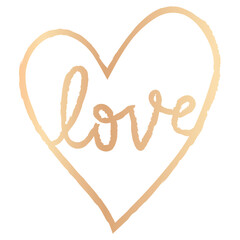 Sticker - Png love heart design element in doodle style