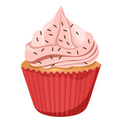 Wall Mural - Cupcake png sticker, cute illustration, transparent background