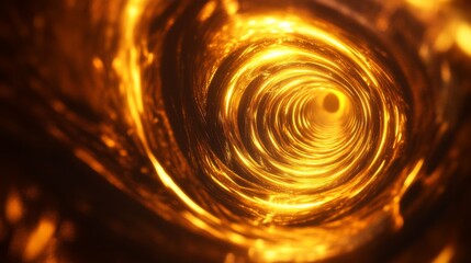 Aufkleber - Glowing 3D golden vortex with dynamic swirls, emphasizing luxury and energy.