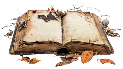 Magical Halloween spell book on transparent background