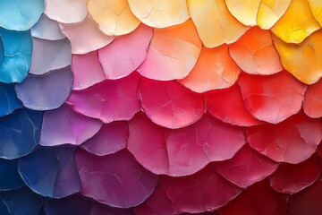 Poster - Artistic depiction of layered wax paper in vibrant colors, creating a mosaic-like abstract pattern,