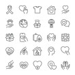 © Abbasy  Kautsar - Charity thin line icons. Editable stroke collection. For website marketing design, logo, app, template, ui, etc. Vector illustration.