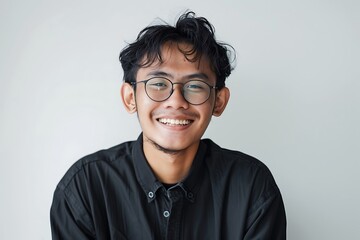 Wall Mural - Smiling Young Man with Glasses