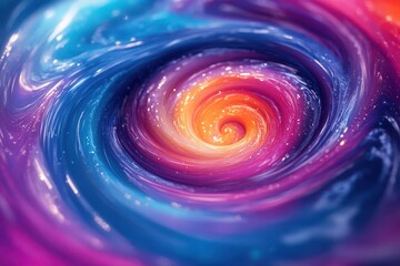 Wall Mural - swirling vortex of vibrant colors in motion digital art with fluid shapes and gradients creating a m