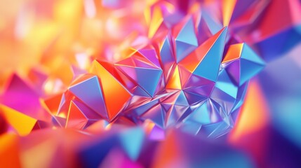 Leinwandbilder - Lively 3D design featuring vibrant, moving polygonal shapes with a dynamic, energetic feel.