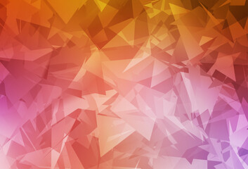 Wall Mural - light pink, yellow vector backdrop with polygonal shapes.