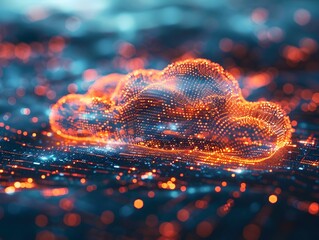 Sticker - glowing ethereal cloud of data and technology concepts