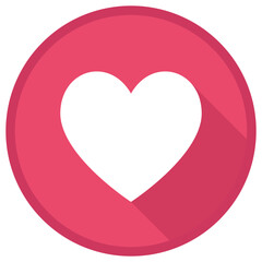 Wall Mural - Social media like notification flat icon with heart symbol isolated on white background.