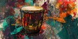 © Murda - A drum on a colorful abstract background.