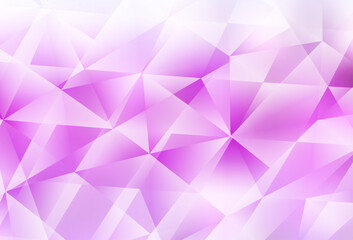 Wall Mural - light pink vector triangle mosaic background.
