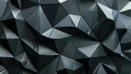 Wall Mural - Transforming geometric wall with dark polygonal shapes