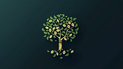 Wall Mural - Money tree, business and income concept, logo