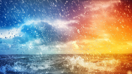 Wall Mural - Design a banner for the weather forecast using a collage of images showing different weather conditions.