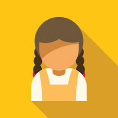 Sticker - Flat design illustration of a young girl wearing traditional german dress