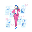 © sasadai - 人材を管理する女性のイラスト　幹部
