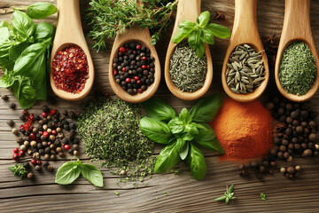 Creative Herb and Spice Display on Wall