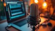 © Majed - A microphone with laptop in background, ready for podcasting
