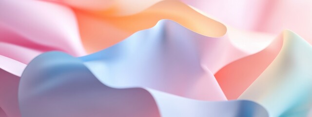 Canvas Print - Abstract pastel colored fluid shape background flowing in the air