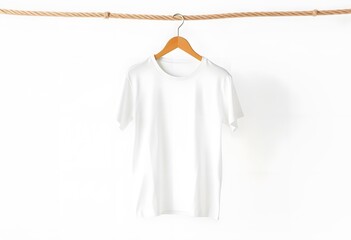 Wall Mural - White t-shirt on hangers. t-shirt mockup