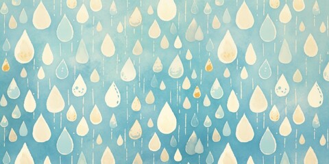 Wall Mural - Creative Seamless Raindrop Pattern: Decorative Gift Box Wrapping Paper Design. Abstract Summer Wallpaper with Fresh Motif for Packaging and Marketing. AI-Generated 4K High-Resolution Background Featur