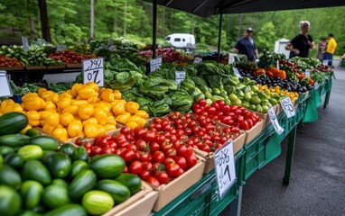 Vibrant selection of fresh vegetables at a market, showcasing a variety of colors and textures, perfect for healthy meal planning.