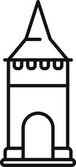 Wall Mural - Simple line icon of a medieval stone tower with flags