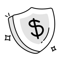 Poster - Money protection in drawing style 

