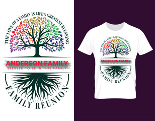 Wall Mural - Blessed to be in this family anderson family reunion tshirt design template