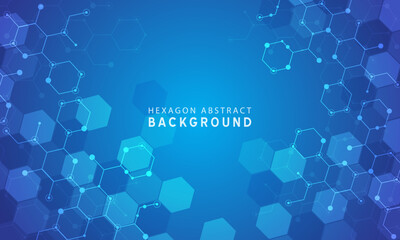 technology circuit hexagon cyber futuristic background vector