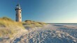 © Kanan - Beach coastline with the famous Skagen Grey Lighthouse, Skagen GrÃ¥ Fyr, Skagen, Grenen in North Jutland in Denmark, Skagerrak, North Sea, Baltic Sea. Upper tower platform, lantern of lighthouse