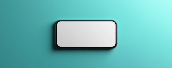 Minimalist white rectangular button on teal background for modern design