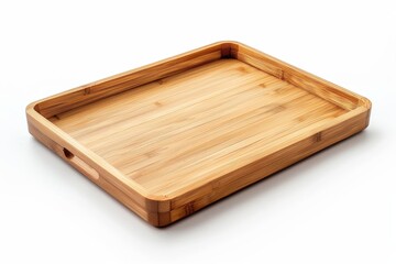 Wall Mural - Bamboo tray isolated on white background