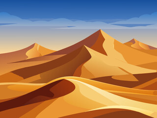 colorful illustration of saharan dunes scenery