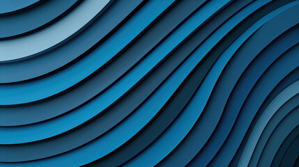 Wall Mural - abstract layered blue waves in a modern design, perfect for backgrounds, presentations, and creative