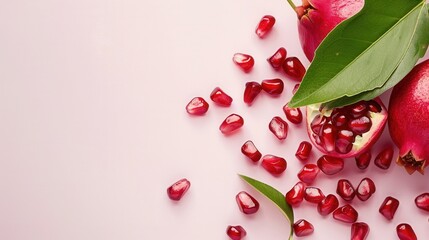 Fresh pomegranate fruit closeup view