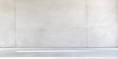 Empty indoor space with smooth, light gray concrete walls and floor in natural light.