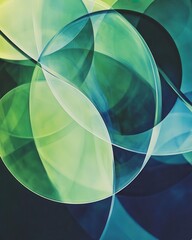 Wall Mural - Vibrant Abstract Green and Blue Circular Shapes for Modern Digital Design and Branding