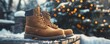 © Sanych - Pair of stylish winter boots, 4K hyperrealistic photo