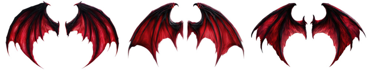 demon wings isolated on a transparent background