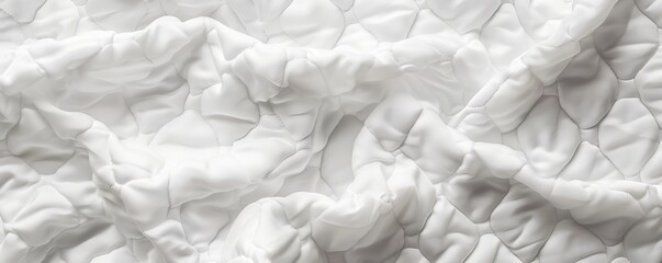 Wall Mural - Isolated white quilting template on white background, 4K hyperrealistic photo