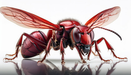 Red Wood Wasp isolated white