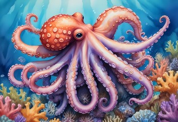 octopus watercolor