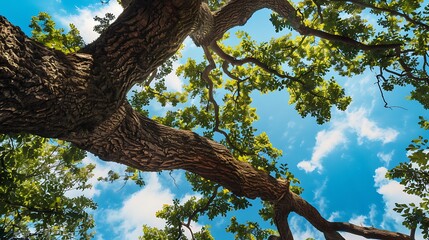 Canvas Print - Looking Up Through Tree Branches into a Blue Sky