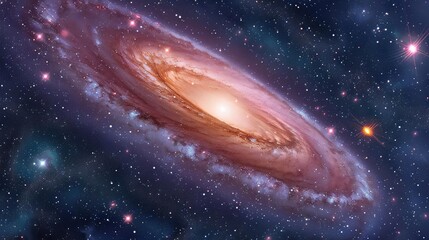 Wall Mural - A stunning spiral galaxy surrounded by a vast cosmic expanse filled with stars and celestial beauty.
