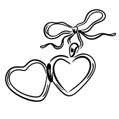 Hand Drawn Heart Locket Illustration