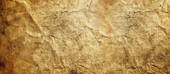 Aufkleber - Vintage grunge beige paper with a crumpled and dirty appearance featuring old brown texture with scratches making it suitable for wallpapers and banners with a dark rough spotted blank area for copy